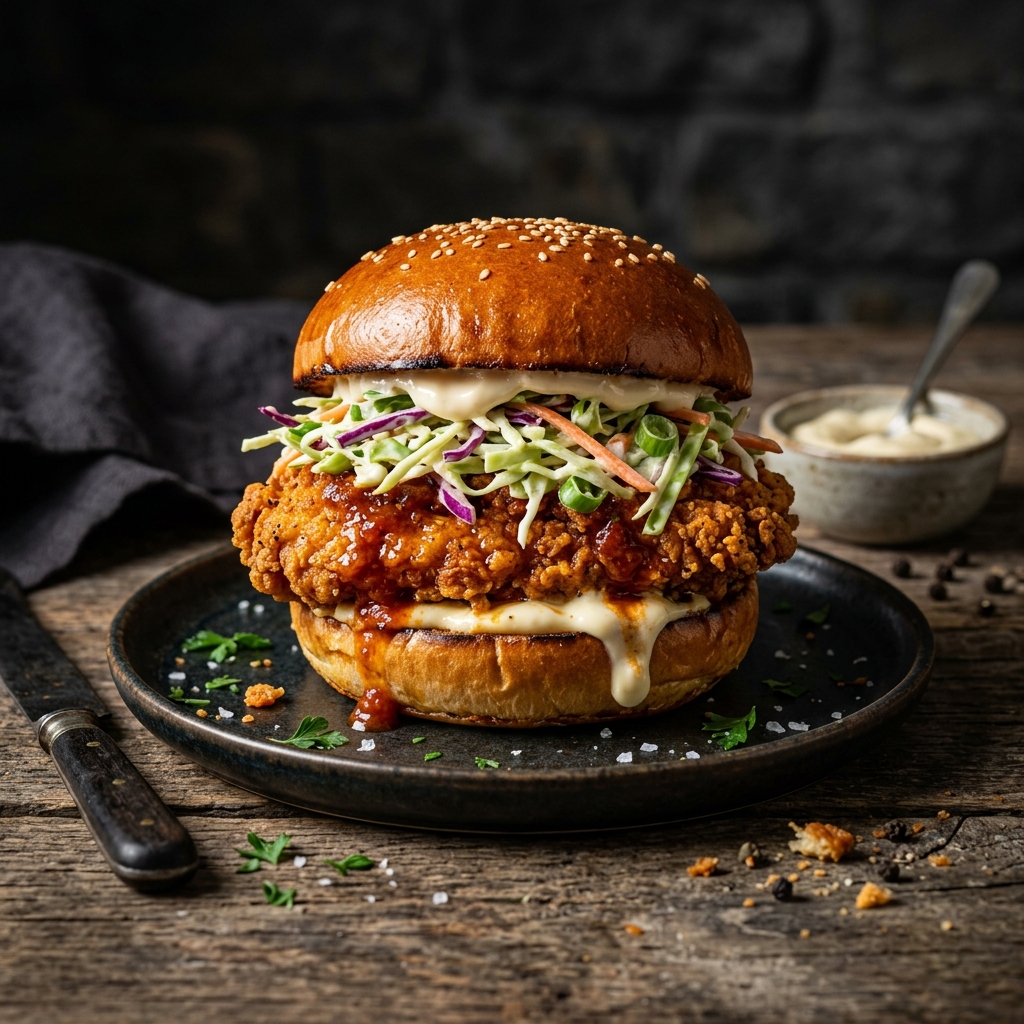 Crispy Fire Chicken Burger